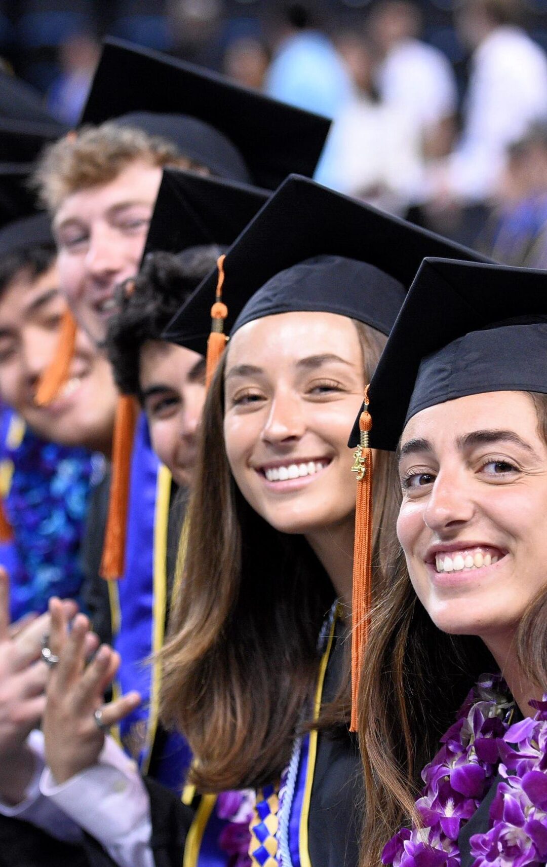 Undergraduate students celebrating their big day in Pauley Pavilion