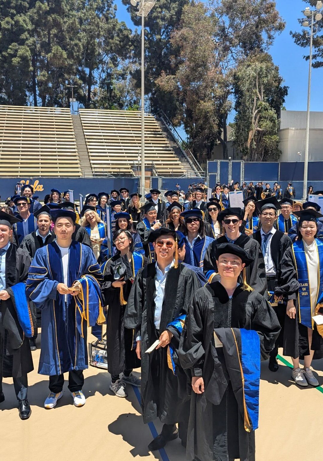 Class of 2025 grad students gathering before the ceremony