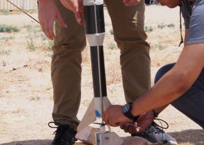 TA Fabio Bendana readies rocket for launch