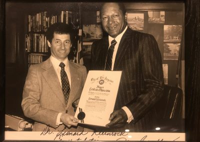 Leonard Kleinrock with former Los Angeles Mayor Tom Bradley