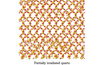 Atomic structure of irradiated materials is more akin to liquid than glass