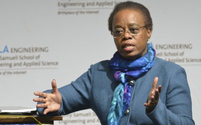 Retired Aerospace Corporation President and CEO Wanda Austin spoke to students on the future and importance of STEM